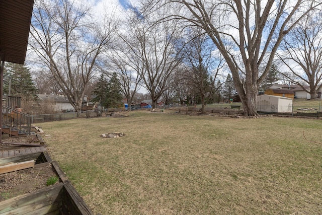 view of yard with fence