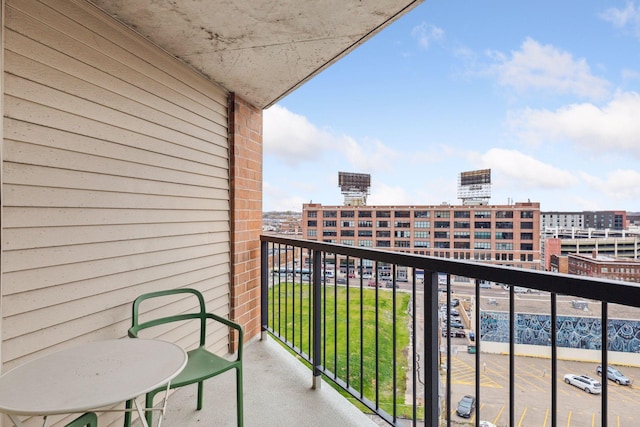 balcony with a city view