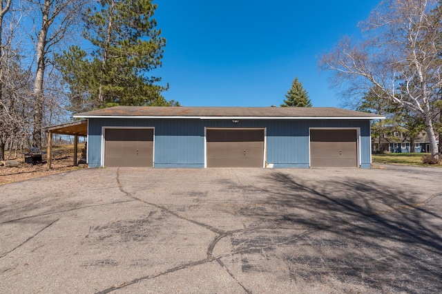 garage featuring a detached garage