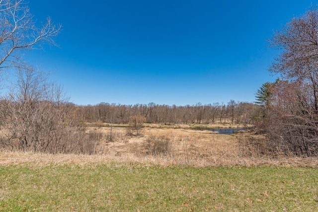 view of local wilderness featuring a water view and a wooded view