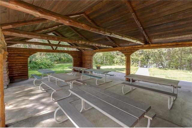 view of patio featuring a gazebo