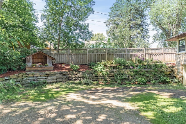 view of yard with fence