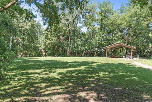view of yard with a gazebo
