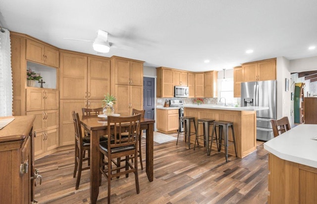 956 10th Ave SE, Forest Lake, MN 55025 - dining area with dark wood-style floors and recessed lighting