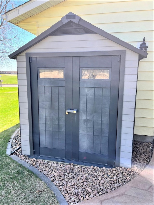 view of shed