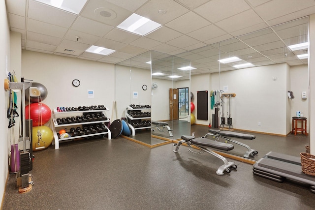 1235 Yale Pl Unit 1706, Minneapolis, MN 55403 - workout area featuring visible vents and a paneled ceiling
