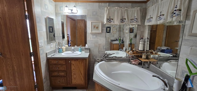24744 Mound Rd, Dane Prairie Twp, MN 56537 - bathroom with vanity and a garden tub