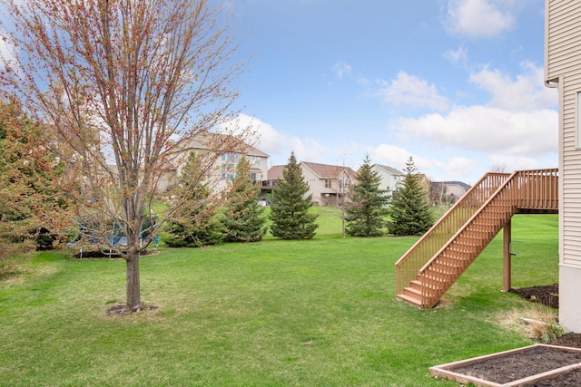 view of yard with stairs