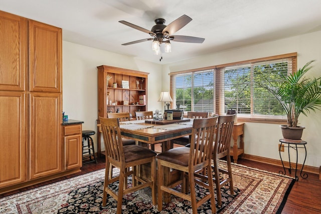 20170 Dunbar Ave, Farmington, MN 55024 - dining space featuring a ceiling fan, wood finished floors, and baseboards