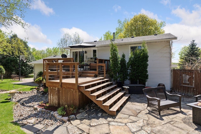 20170 Dunbar Ave, Farmington, MN 55024 - back of house featuring a deck, an outdoor fire pit, and a patio
