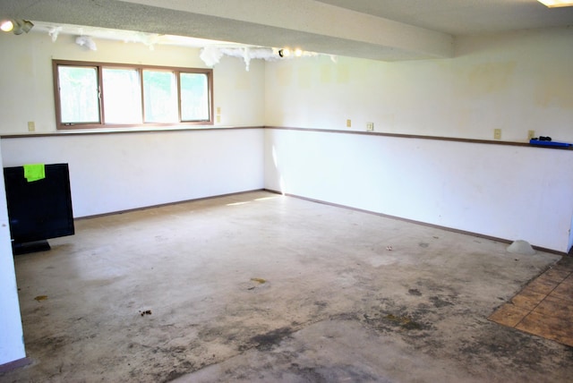 basement with baseboards
