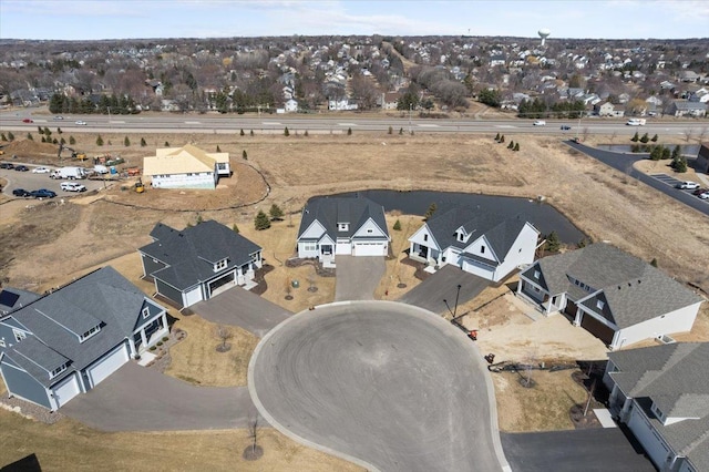 aerial view with a residential view