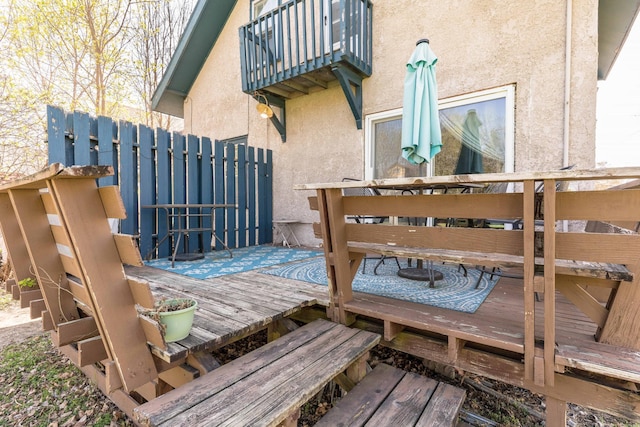 312 Vine St, Fergus Falls, MN 56537 - wooden terrace with fence