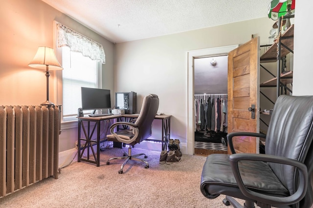 312 Vine St, Fergus Falls, MN 56537 - carpeted office space with a textured ceiling and radiator heating unit