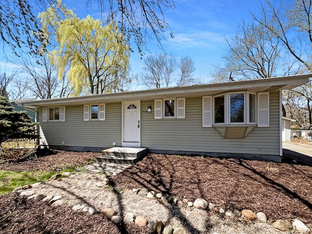 view of single story home