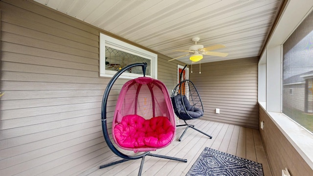 621 Fillmore St SE, Chatfield, MN 55923 - sunroom / solarium featuring a ceiling fan