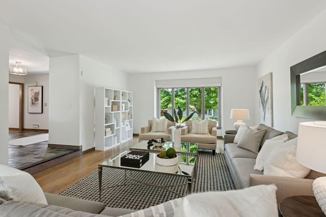 7000 Lanham Ln, Edina, MN 55439 - living area featuring wood finished floors and baseboards