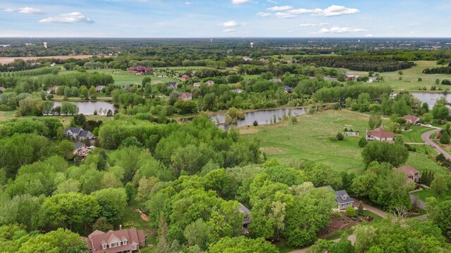 aerial view of a nearby body of water