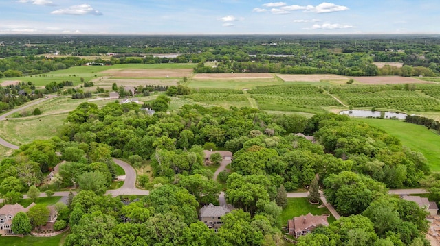 aerial view of sparsely populated area with abundant farmland