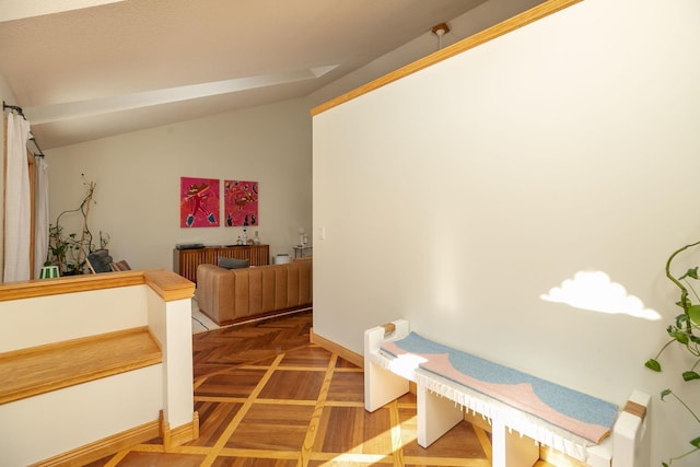 interior space with vaulted ceiling