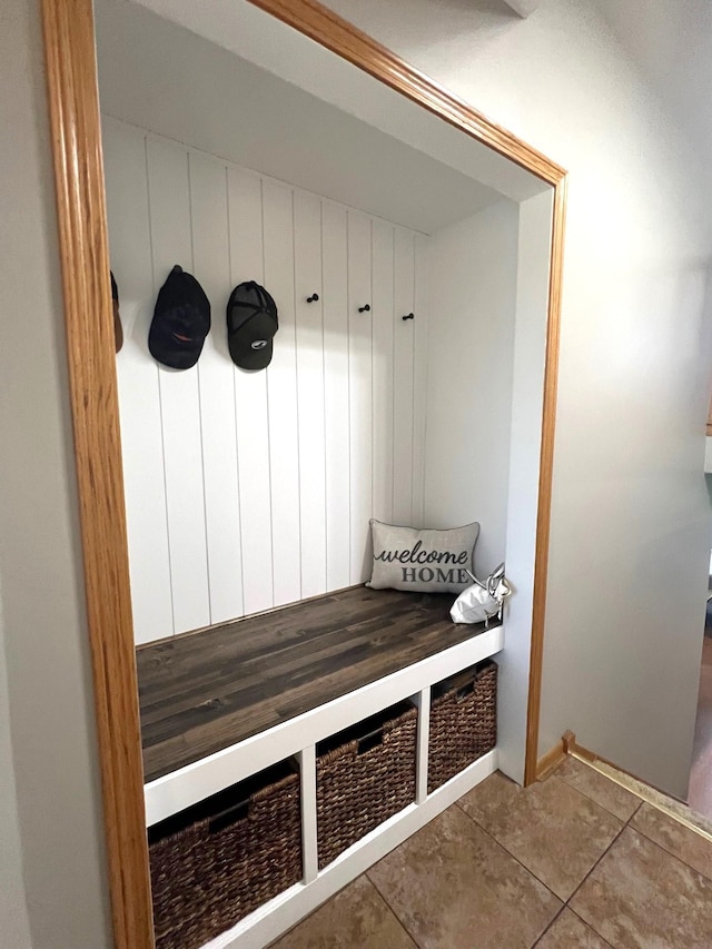 mudroom featuring tile patterned floors