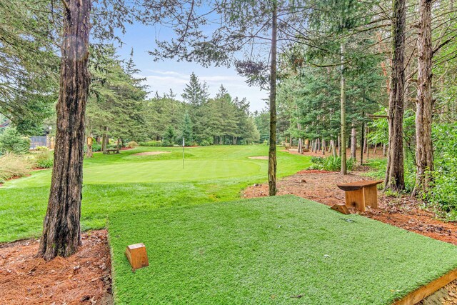 view of yard with golf course view