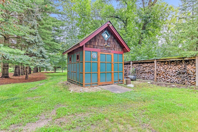 view of shed