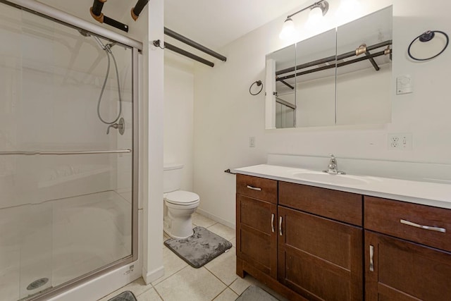 205 2nd St SW, Blooming Prairie, MN 55917 - full bathroom featuring tile patterned floors, a stall shower, and toilet