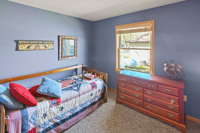 10209 Amery Ave NW, Silver Creek Twp, MN 55362 - bedroom featuring carpet flooring, baseboards, and a textured ceiling