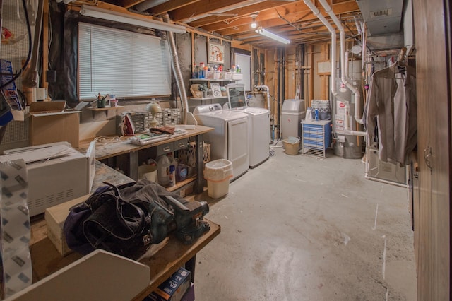 10929 108th Ave N, Maple Grove, MN 55369 - unfinished basement featuring washer and dryer and gas water heater