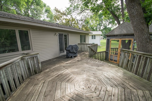 10929 108th Ave N, Maple Grove, MN 55369 - wooden terrace with area for grilling