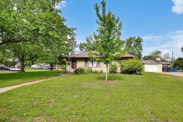 6001 Bryant Ave N, Brooklyn Center, MN 55430 - ranch-style house with a front yard, driveway, and a garage