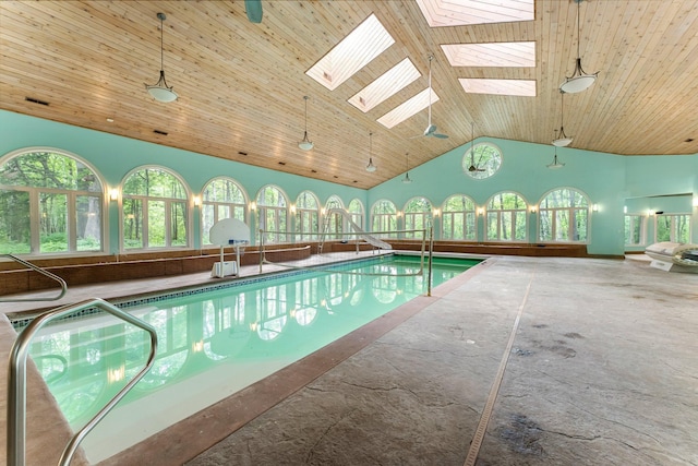 7884 341st St, Lent Twp, MN 55079 - indoor pool with a skylight
