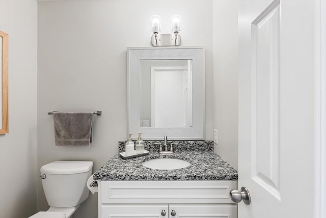 bathroom with toilet and vanity