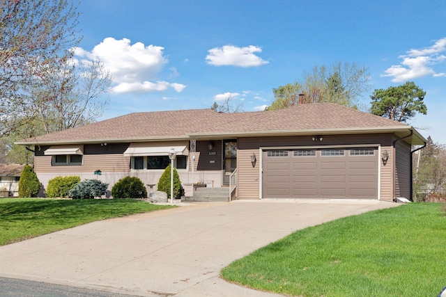 6309 Halifax Dr, Brooklyn Center, MN 55429 - ranch-style house featuring an attached garage, driveway, and a front lawn