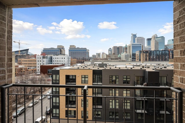 balcony with a city view