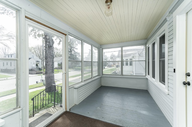 view of unfurnished sunroom