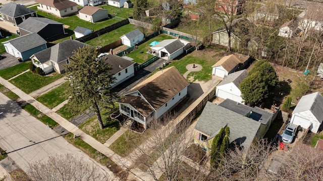 bird's eye view with a residential view
