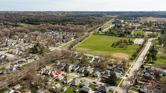 bird's eye view featuring a residential view
