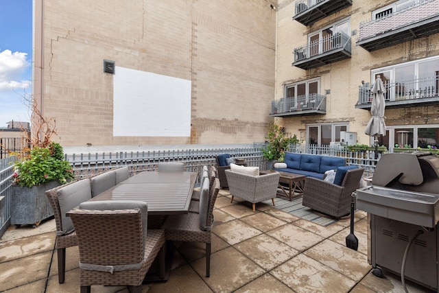 406 Wacouta St Unit 707, Saint Paul, MN 55101 - view of patio / terrace with an outdoor living space