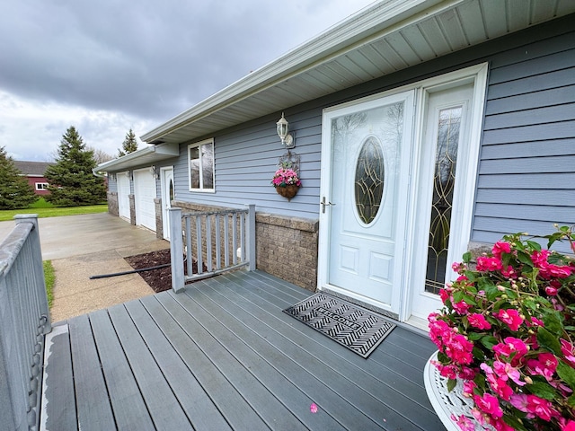 entrance to property featuring a garage