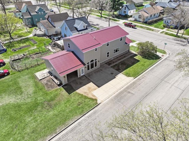 aerial view featuring a residential view