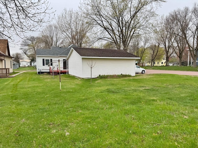 view of yard with a deck