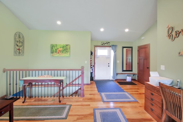 1052 Hidden Ln, New Richmond, WI 54017 - foyer with recessed lighting, baseboards, and wood finished floors