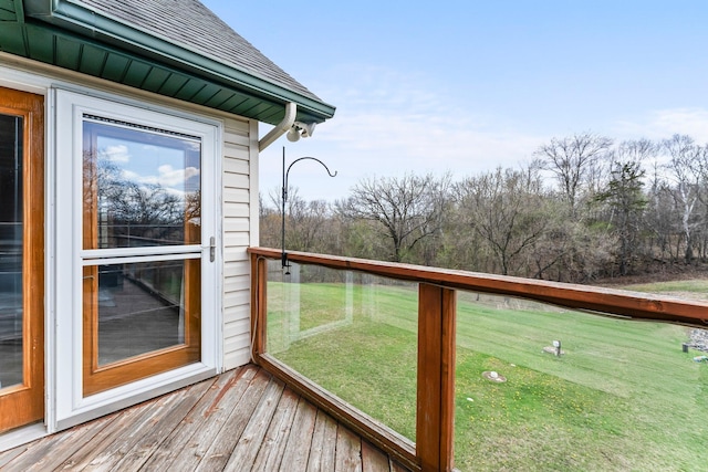 deck featuring a yard