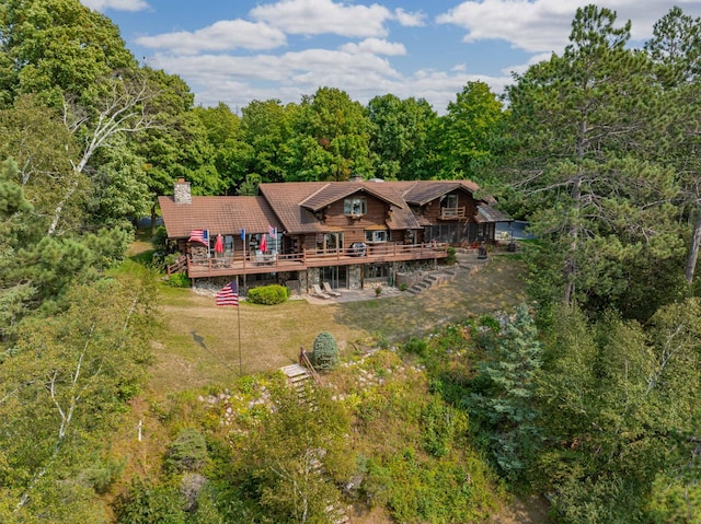 bird's eye view with a forest view