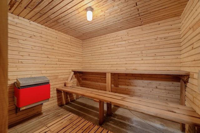 view of sauna / steam room featuring wood finished floors
