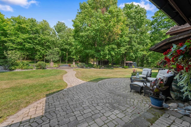 view of patio / terrace with an outdoor living space