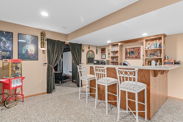 14217 Footbridge Way, Apple Valley, MN 55124 - indoor dry bar featuring carpet floors and recessed lighting