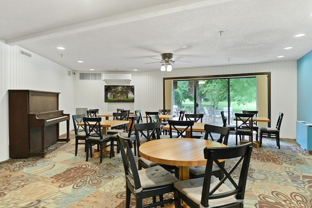 9600 Portland Ave S Unit 322, Bloomington, MN 55420 - dining space featuring recessed lighting, ceiling fan, and a textured ceiling